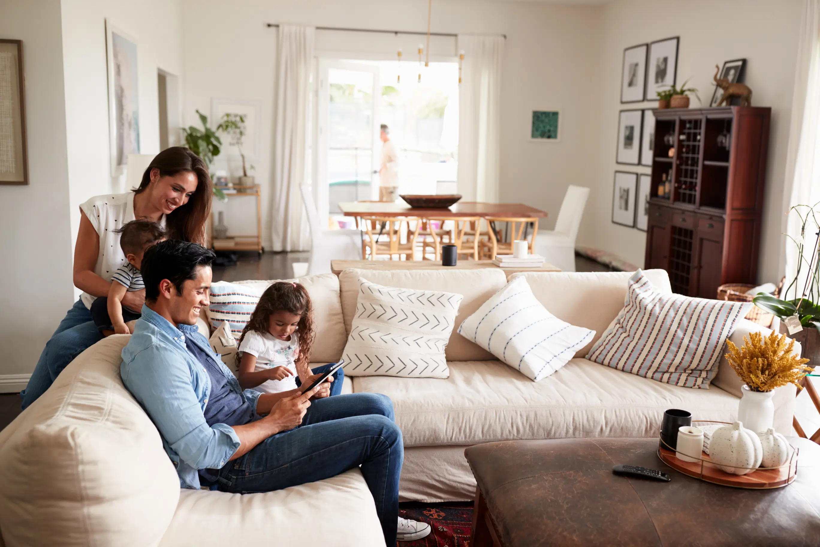 Happy Family in Living Room